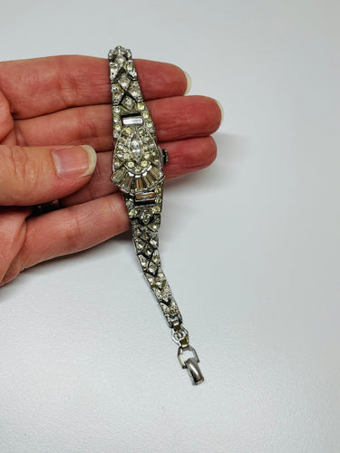 Rhinestone Silver Watch Devil's Details